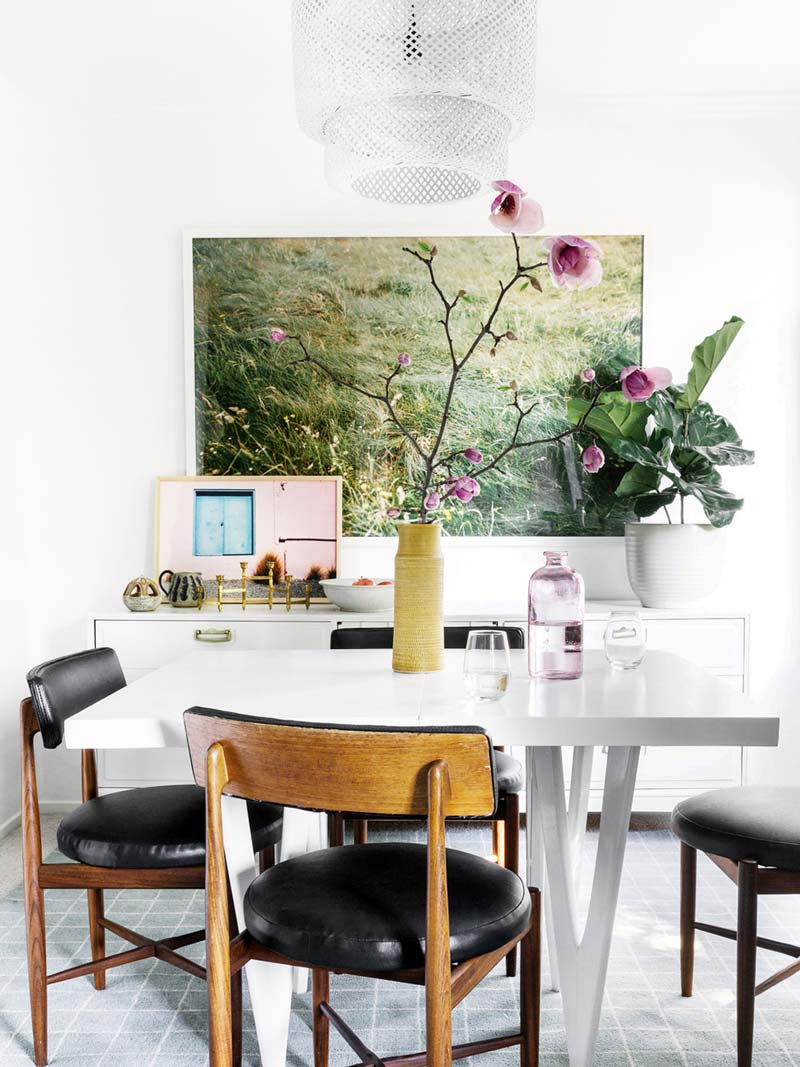 The Best Art Prints To Thou Swell Dining Room With Statement Art Print And Vintage Chairs On Thou Swell Thouswellblog