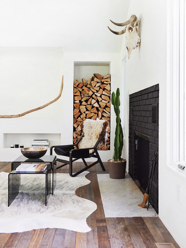 5 Brilliant Ways To Style Cowhide Rugs Thou Swell Scandinavian Living Room Design With Cowhide Rug On Thou Swell Thouswellblog